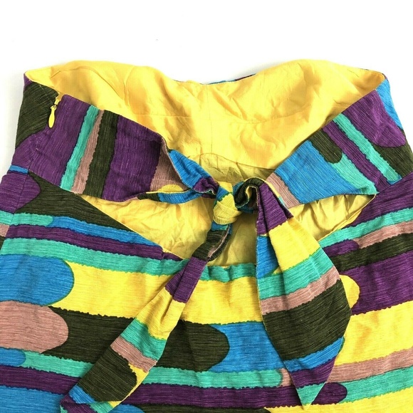 TIBI size 0 Silk Blend Geometric Tube Top Lined - Picture 4 of 7